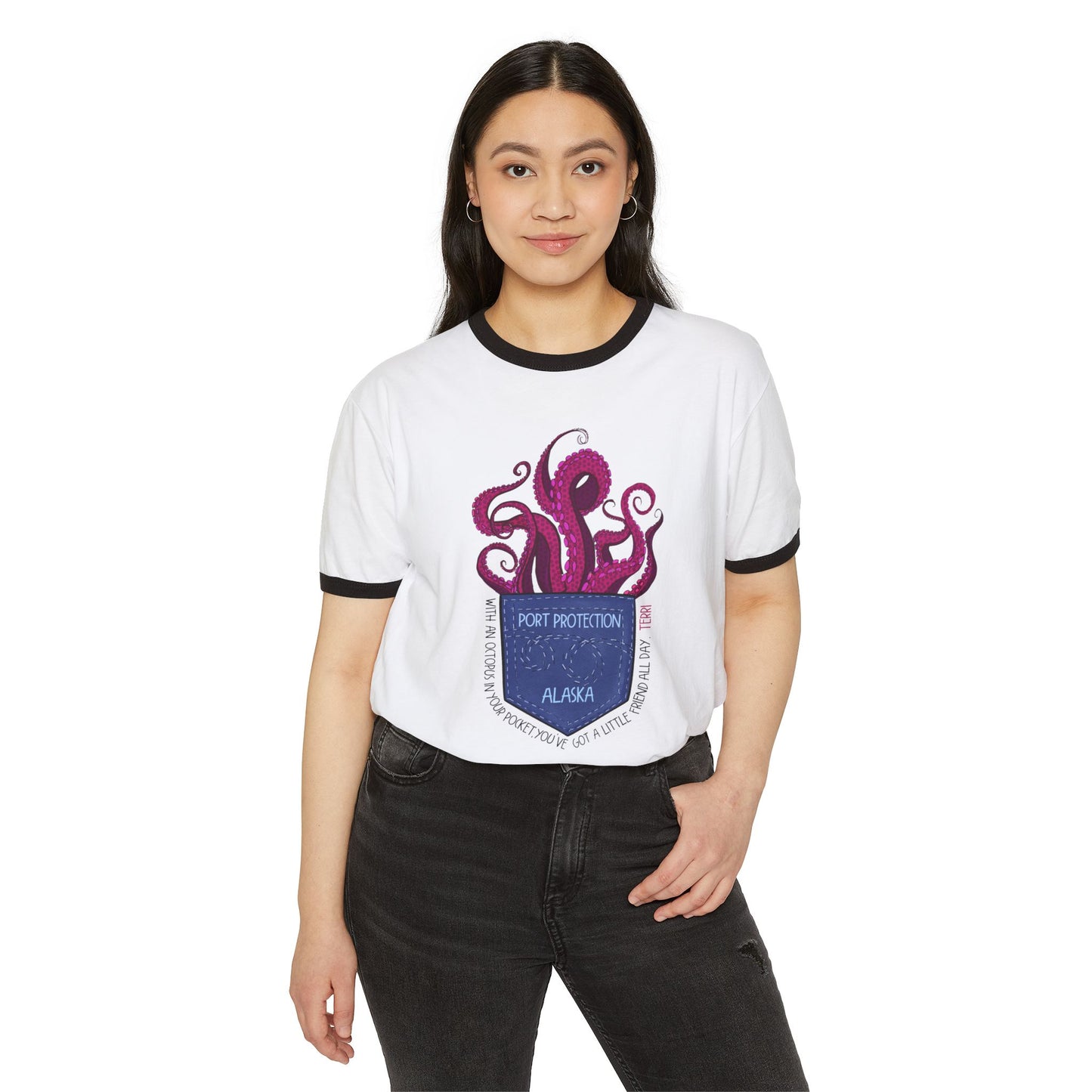 Ringer T-Shirt Octopus in my Pocket Funny TV Show Terri Says Design
