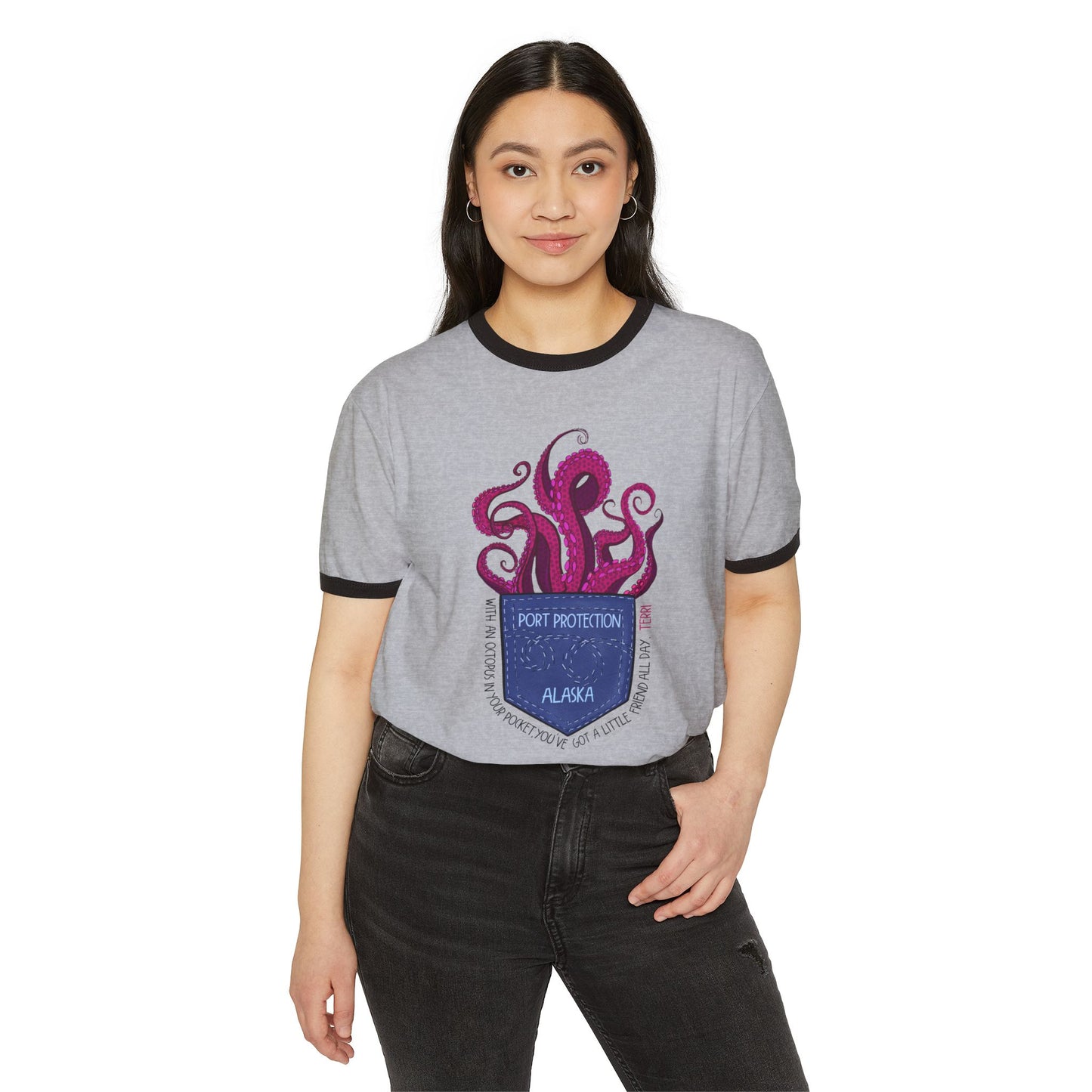 Ringer T-Shirt Octopus in my Pocket Funny TV Show Terri Says Design