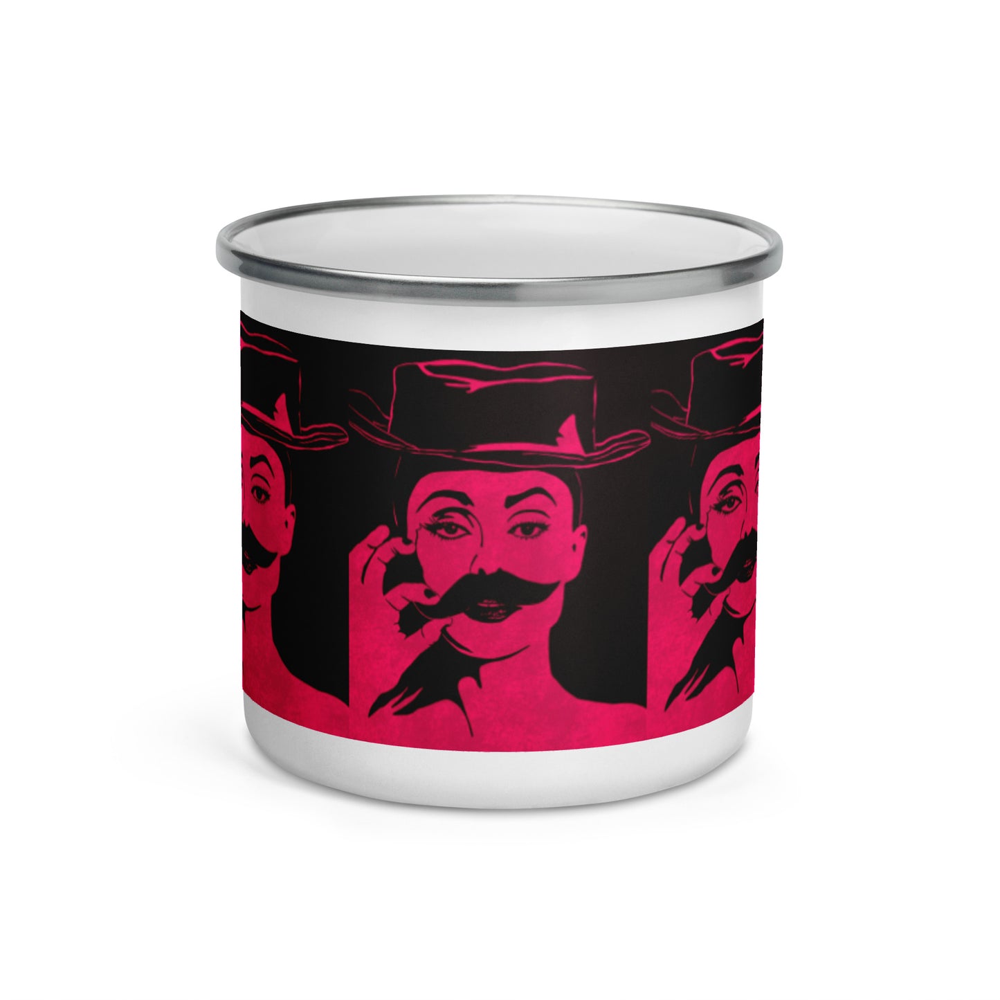 Lady-stache Enamel Mug