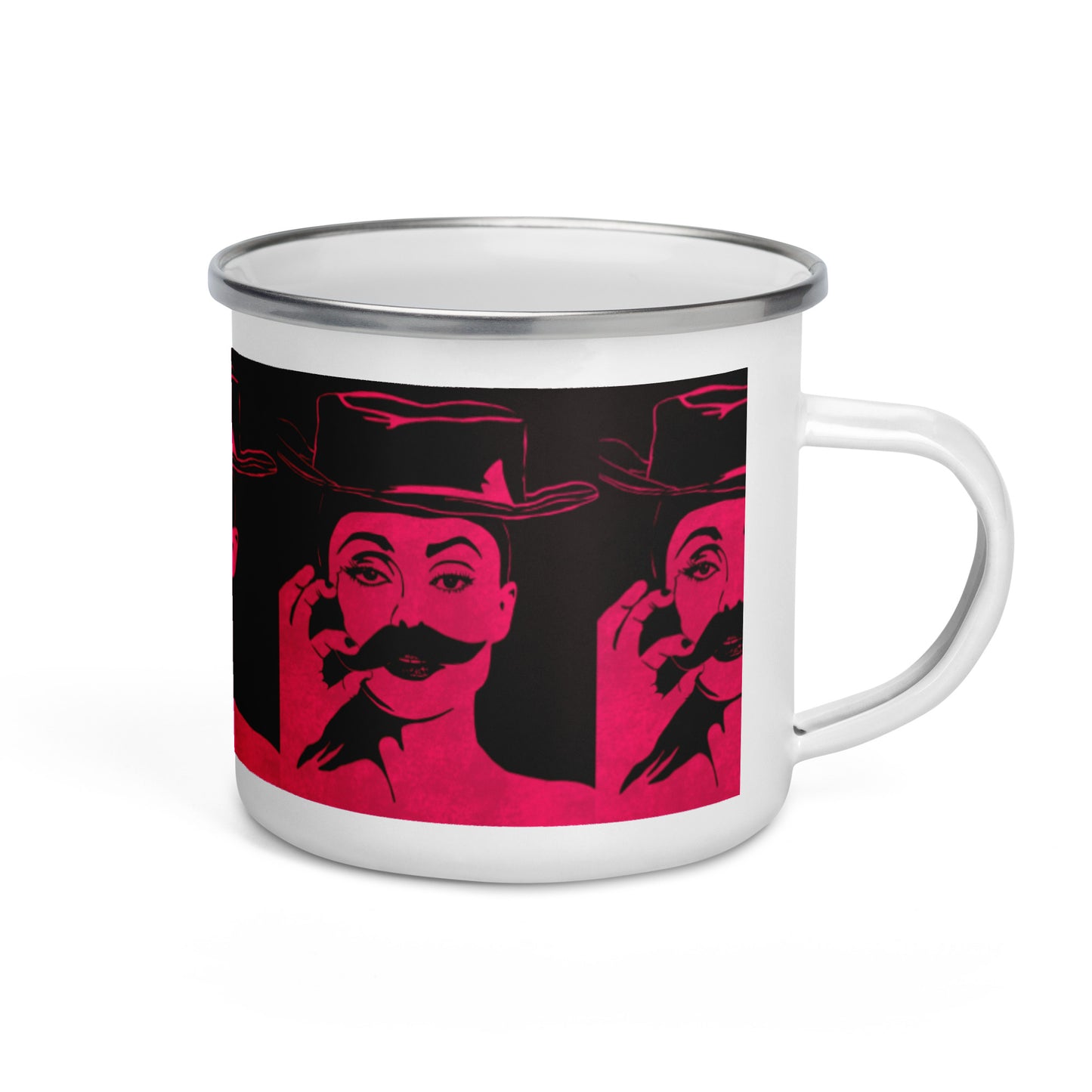 Lady-stache Enamel Mug