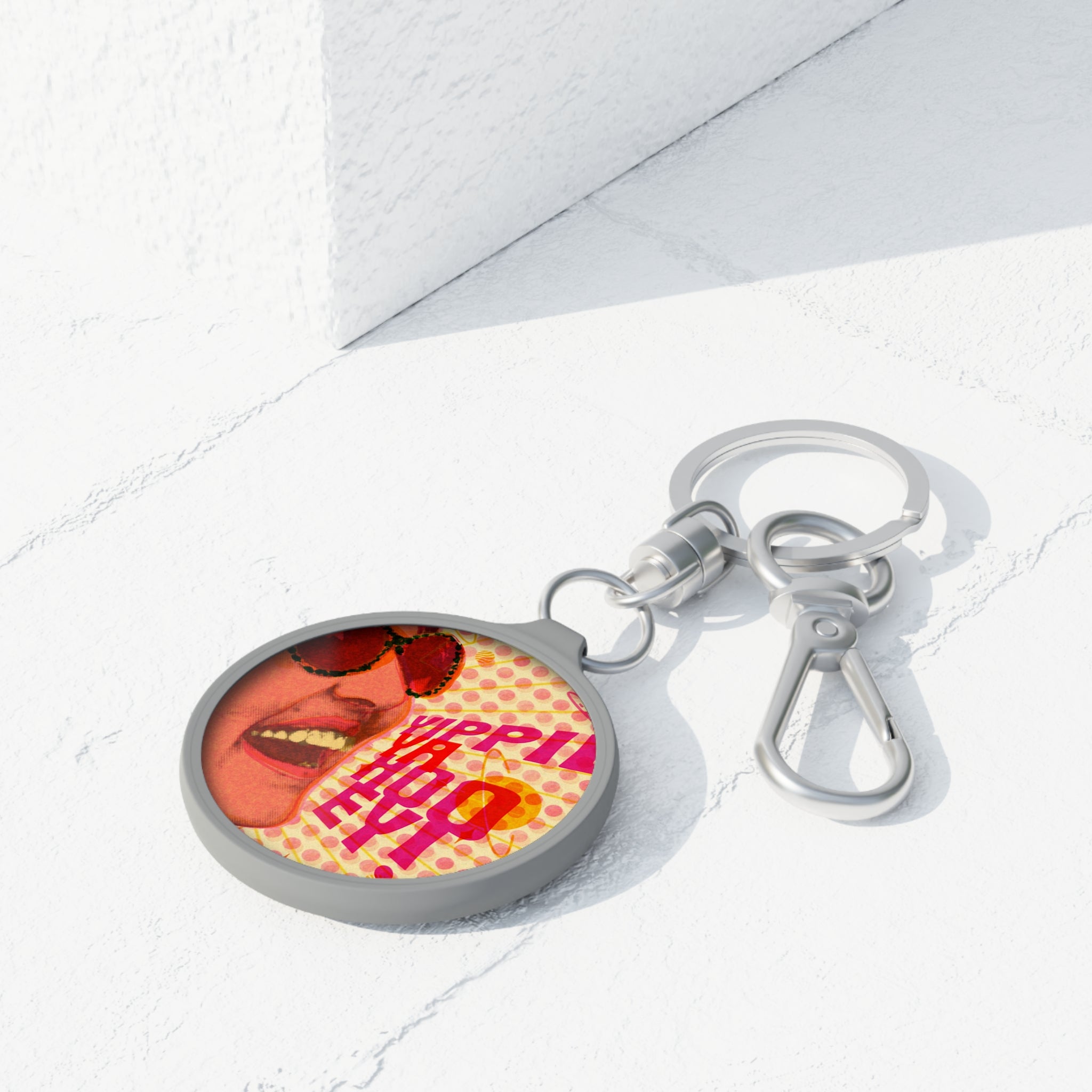 'Yippee Ki-Yay!' Round Keyring