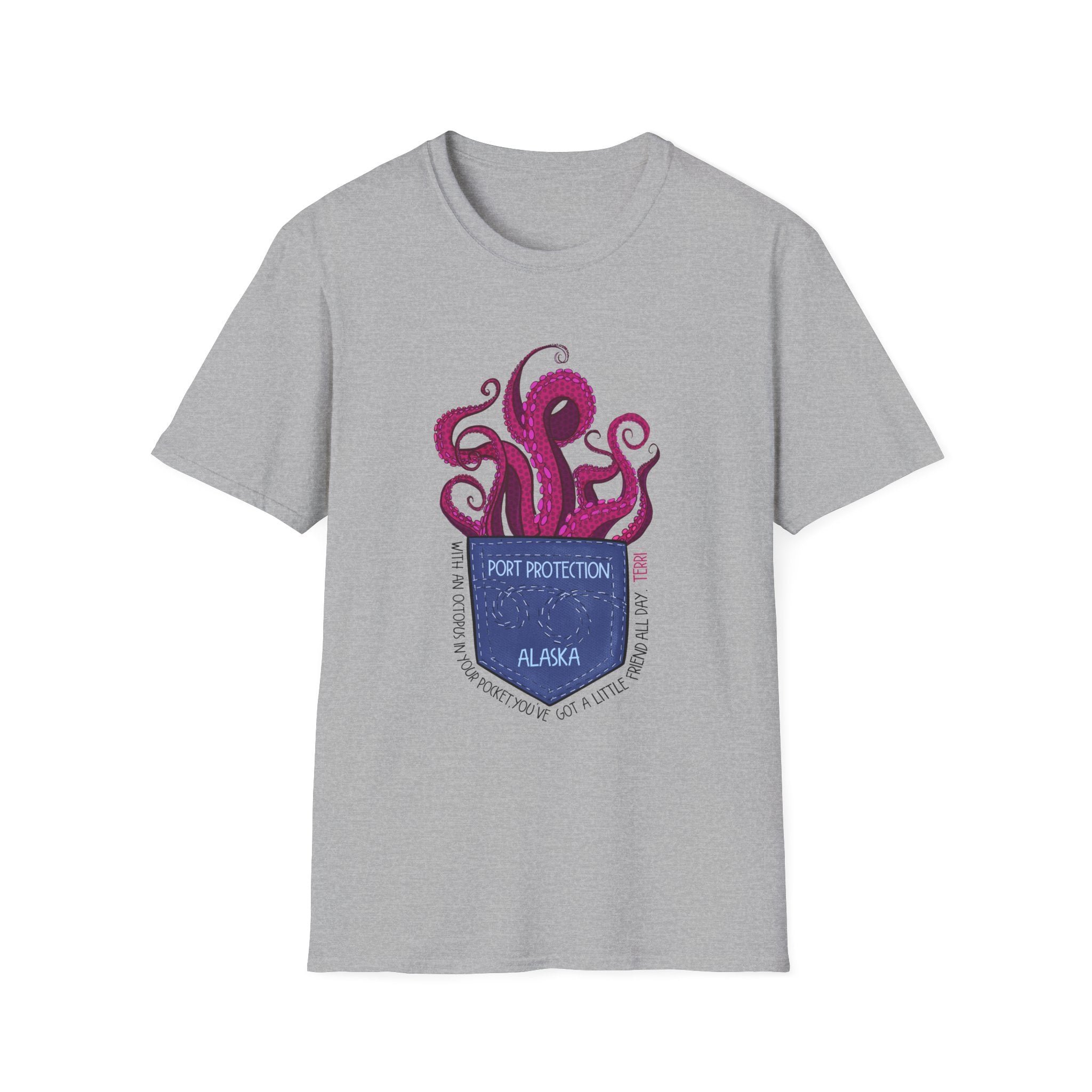 Octopus in my pocket Unisex Softstyle T-Shirt