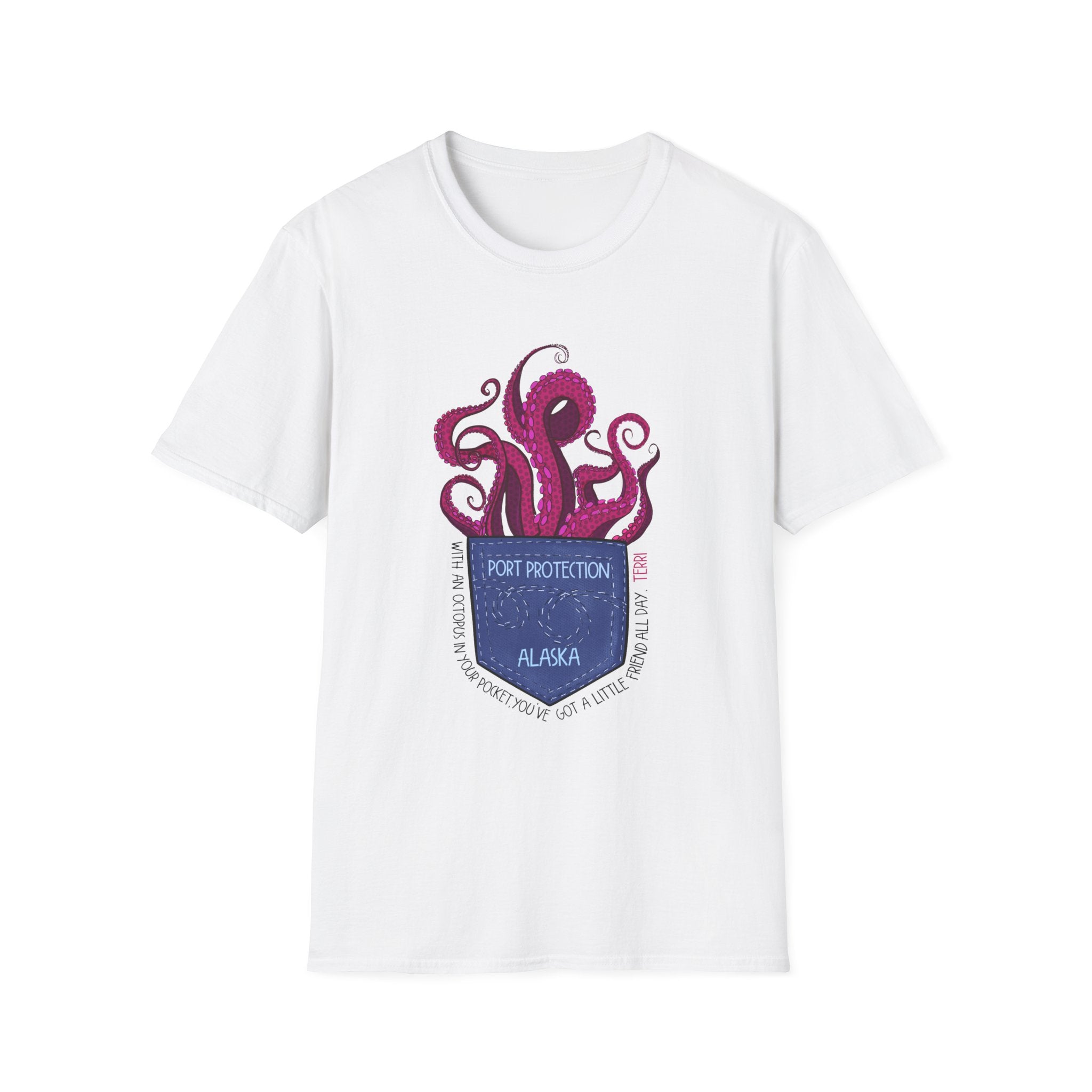 Octopus in my pocket Unisex Softstyle T-Shirt