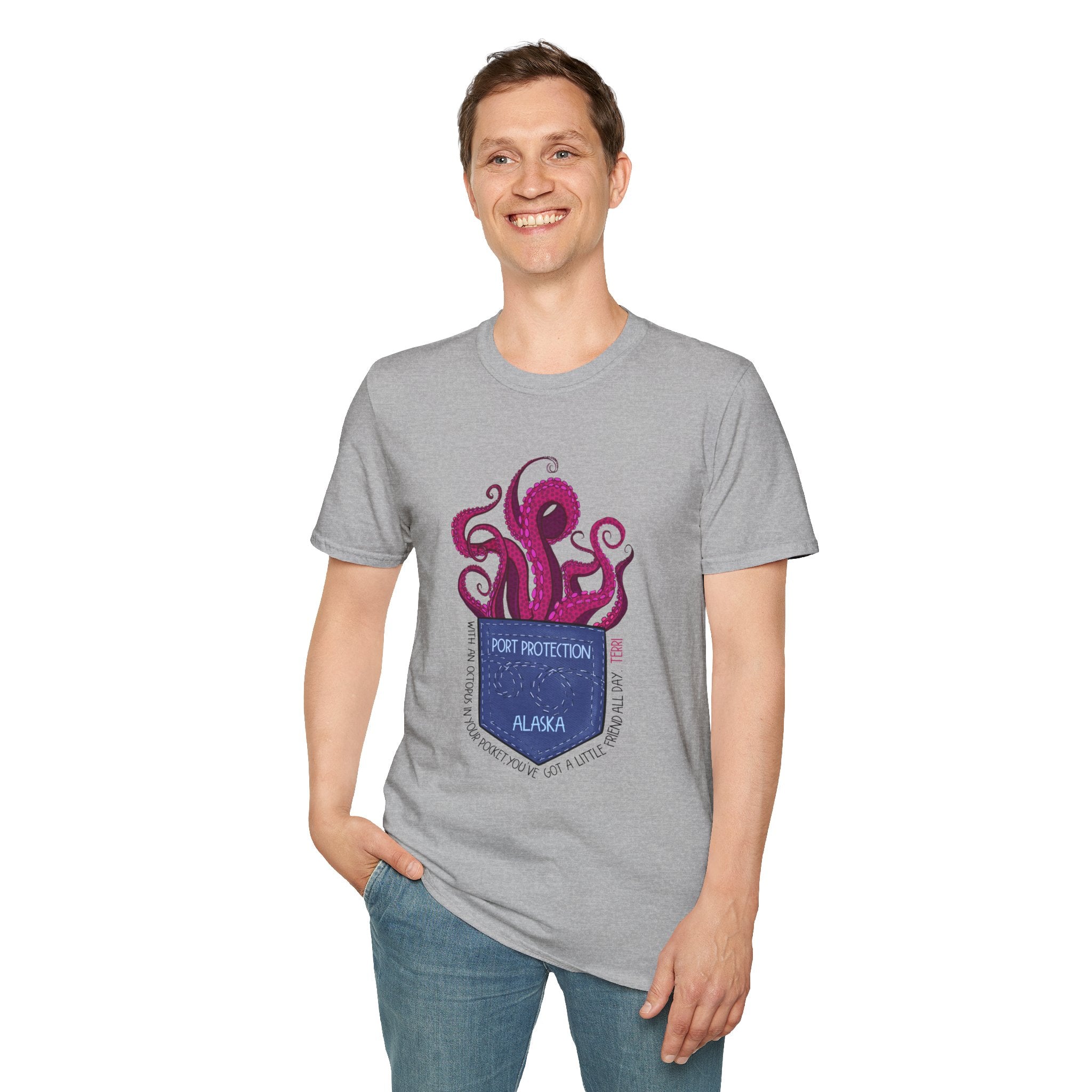 Octopus in my pocket Unisex Softstyle T-Shirt