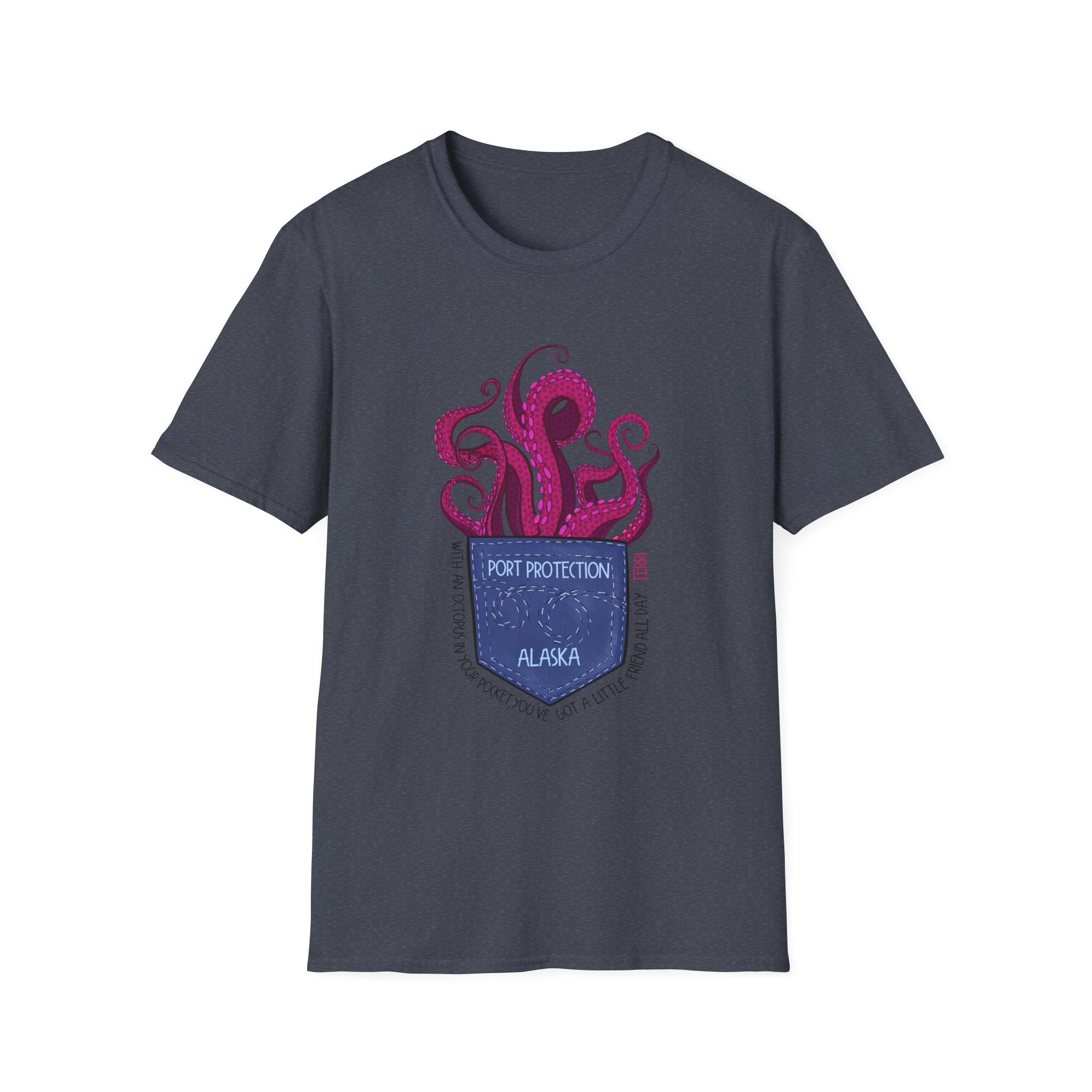 Octopus in my pocket Unisex Softstyle T-Shirt
