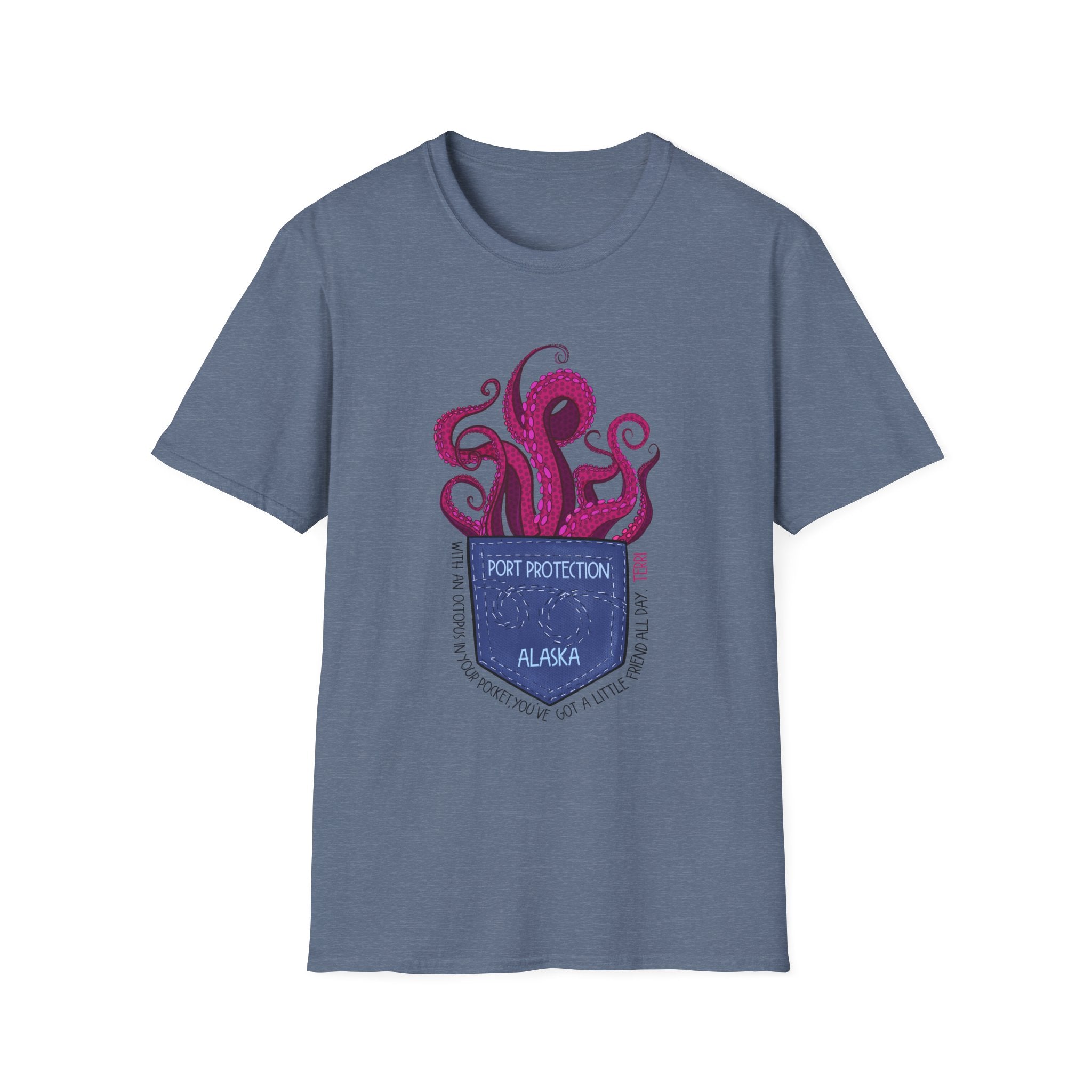 Octopus in my pocket Unisex Softstyle T-Shirt