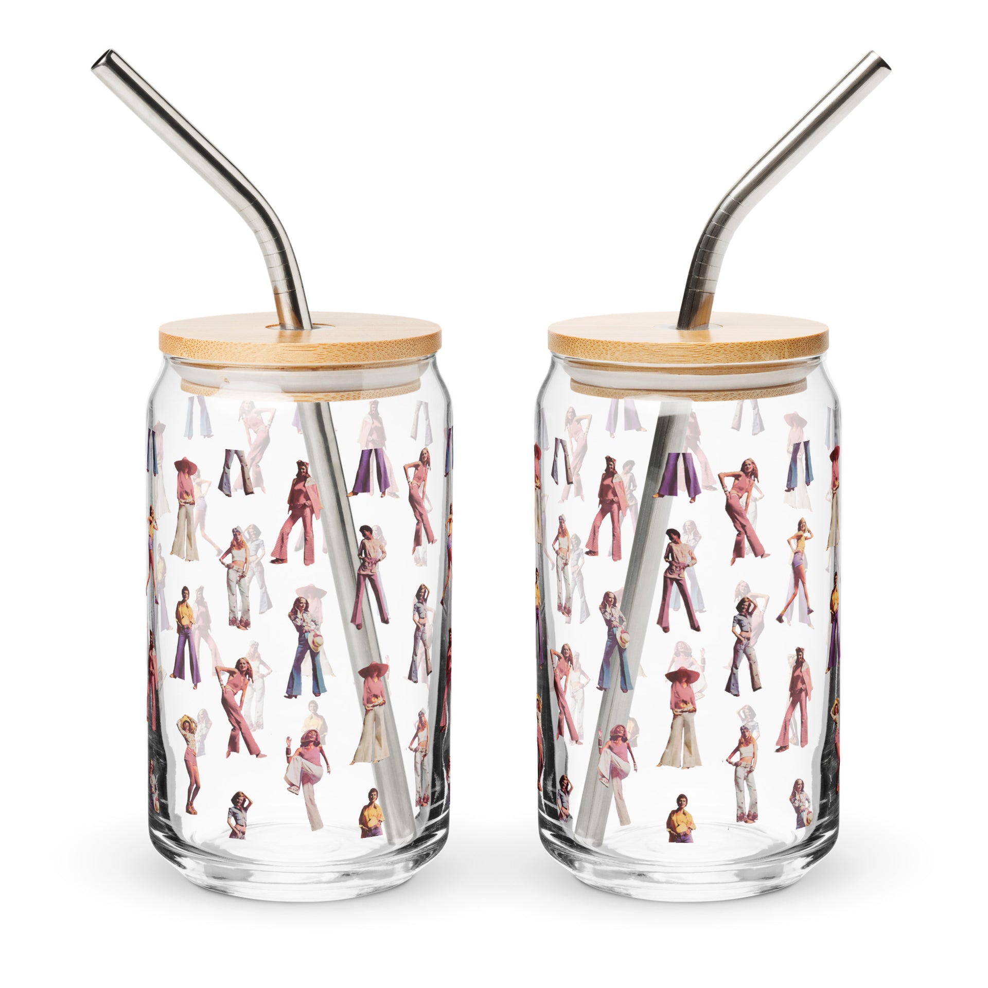 70's Fashion Ladies Can-shaped glass – Cameo Art
