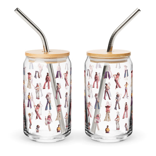 70’s Fashion Ladies Can-shaped glass