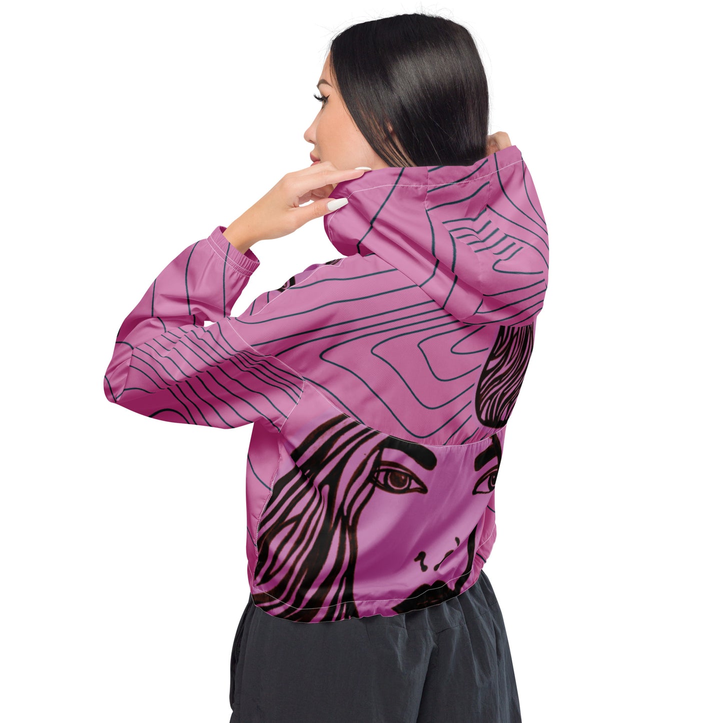 Lady Face Designs Women’s cropped windbreaker