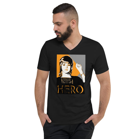 HERO JANE Unisex Short Sleeve V-Neck T-Shirt