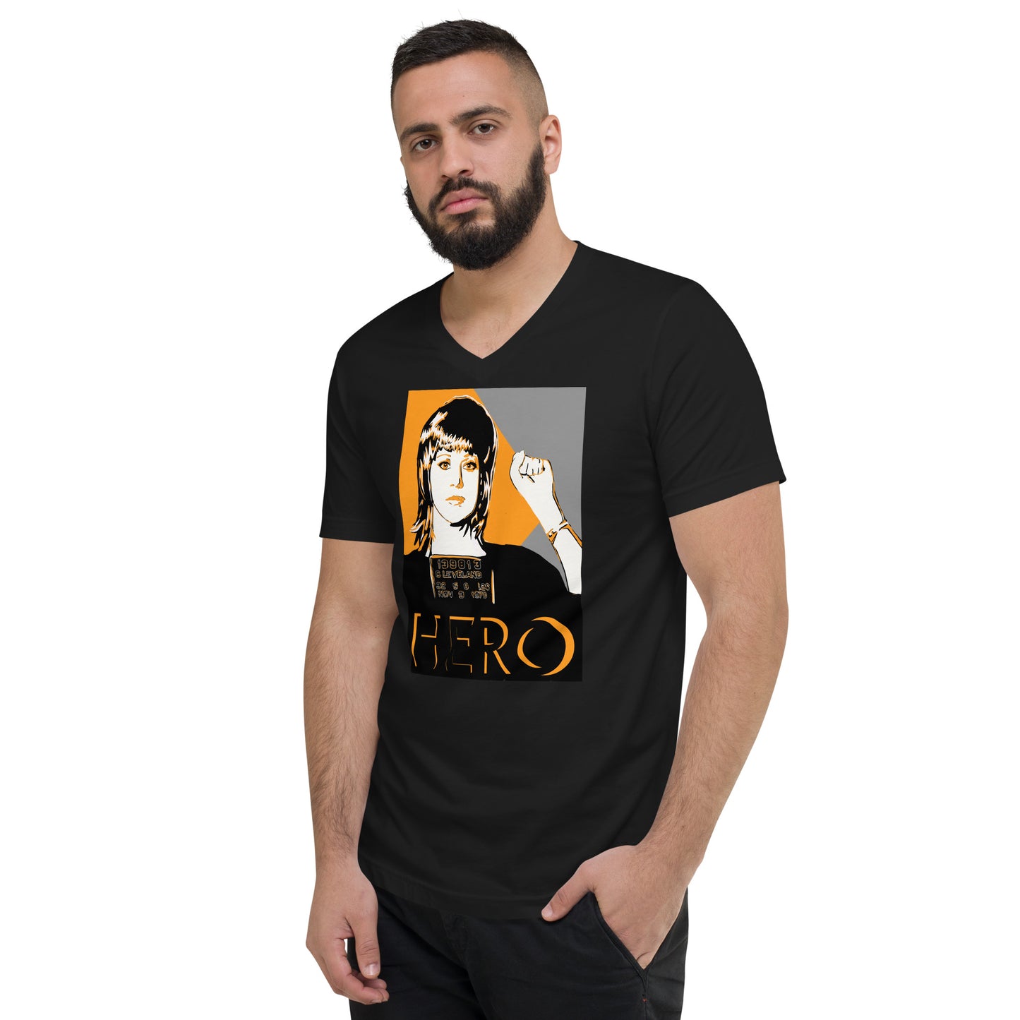 HERO JANE Unisex Short Sleeve V-Neck T-Shirt