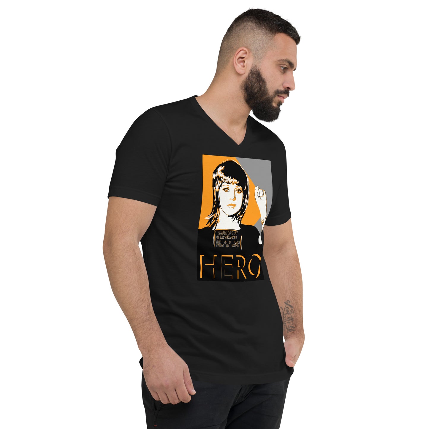 HERO JANE Unisex Short Sleeve V-Neck T-Shirt